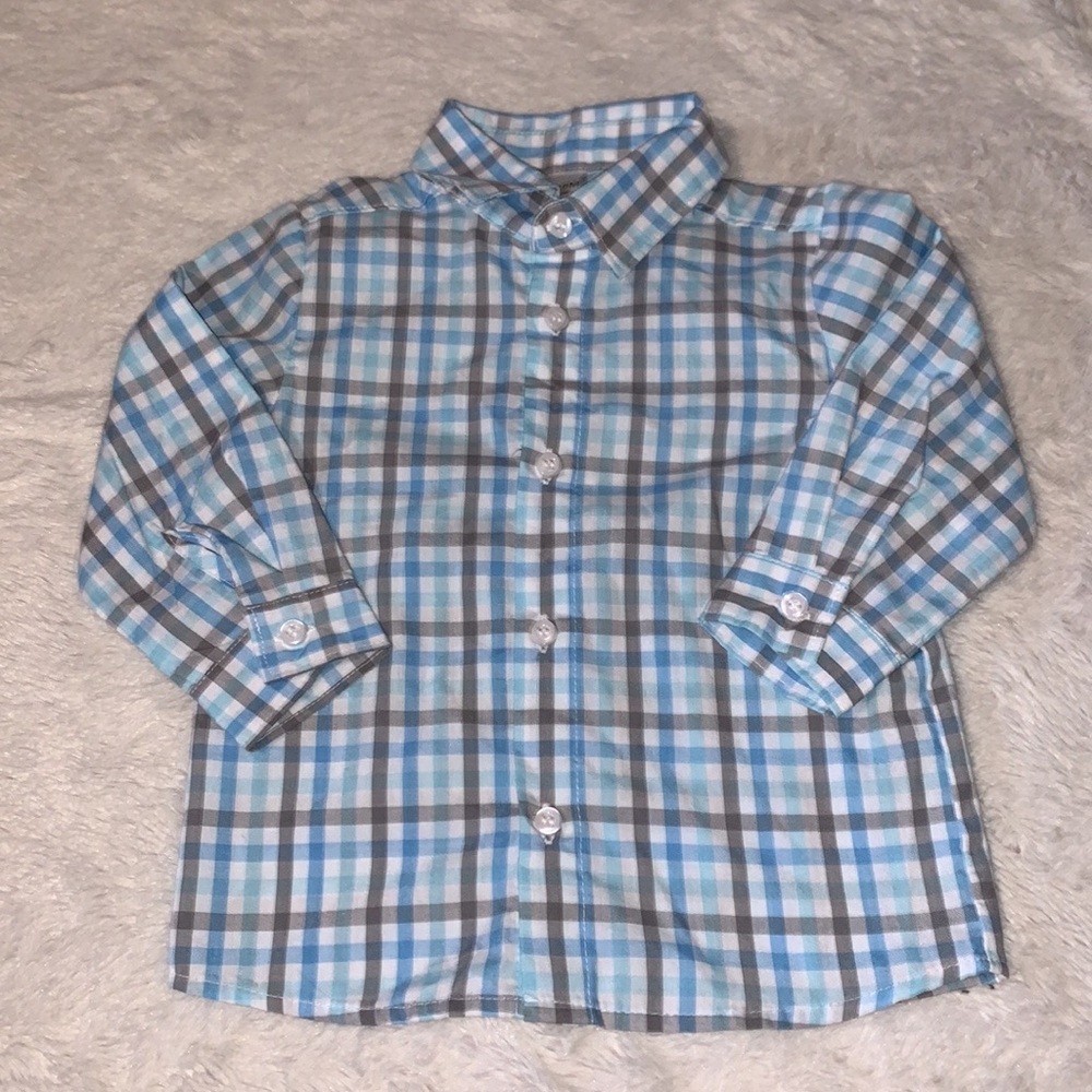 (3 for $10) George blue plaid dress shirt